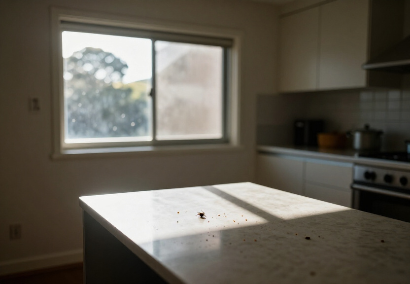 Ant trail along baseboards in a Beverley Park apartment before treatment